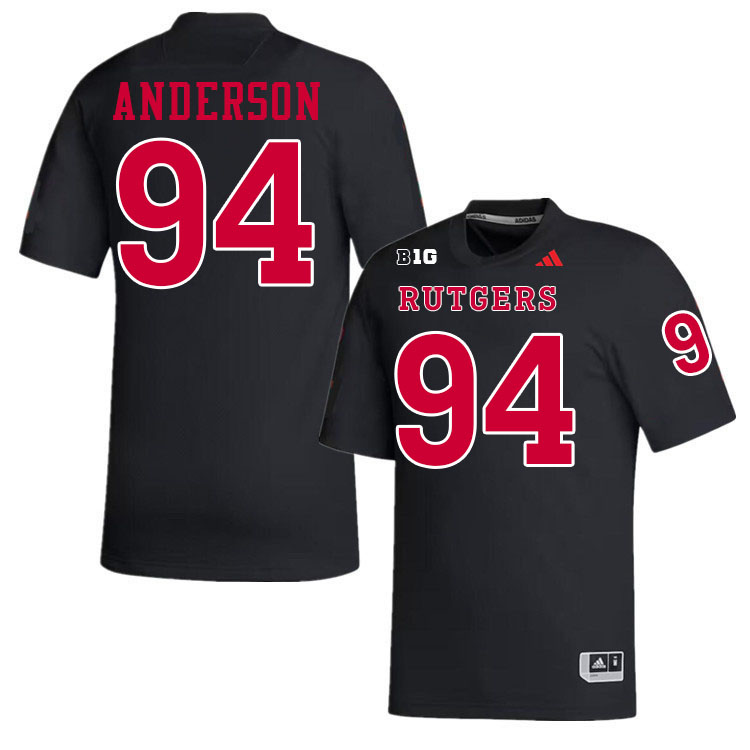 Rutgers Scarlet Knights #94 Jakob Anderson College Football Jerseys Stitched-Black